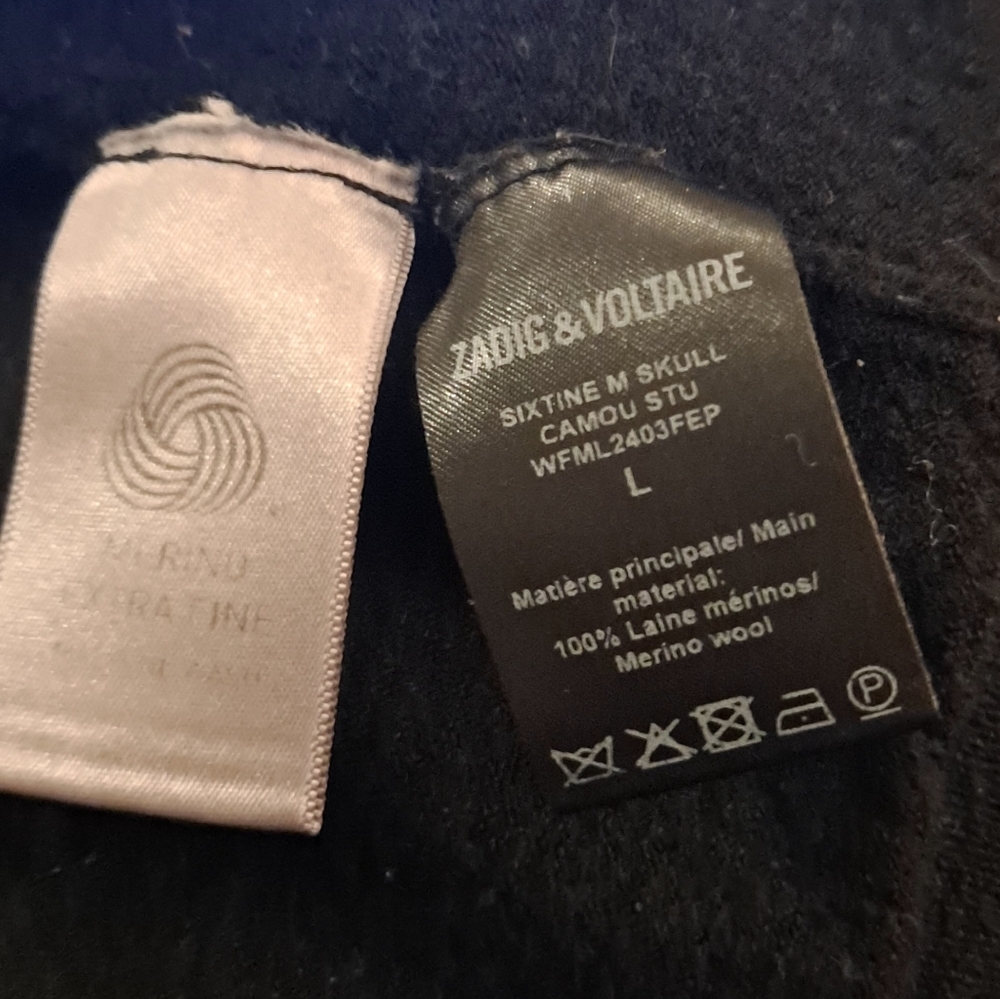 **SOLD** Zadig & Voltaire Sixtine M Skull Camou St Merino Wool Hoodie **SOLD** - Picture 5 of 8